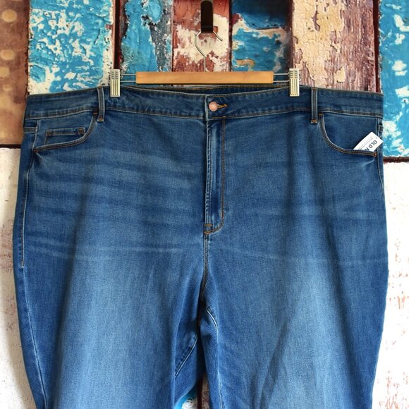 Women's Old Navy Mid-Rise Power Slim Straight Jeans SIZE 30 Willow NEW - Picture 2 of 9